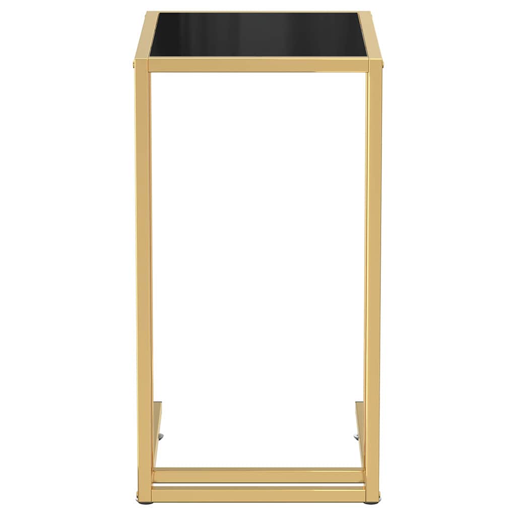 vidaXL Computer Side Table Black 50x35x65 cm Tempered Glass 3