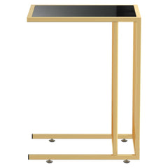 vidaXL Computer Side Table Black 50x35x65 cm Tempered Glass 4