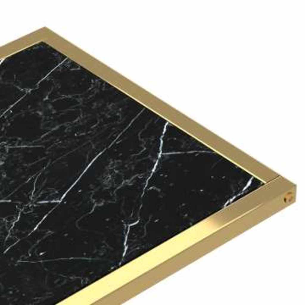 vidaXL Computer Side Table Black Marble 50x35x65 cm Tempered Glass 5