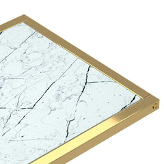vidaXL Computer Side Table White Marble 50x35x65 cm Tempered Glass 5