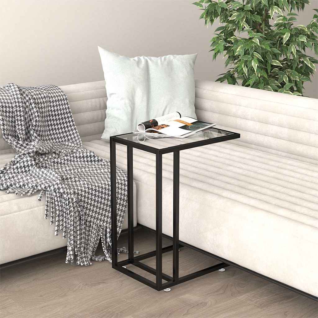 vidaXL Side Table | Transparent and Black 1