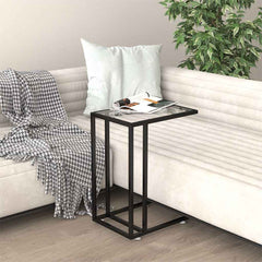 vidaXL Side Table | Transparent and Black 1