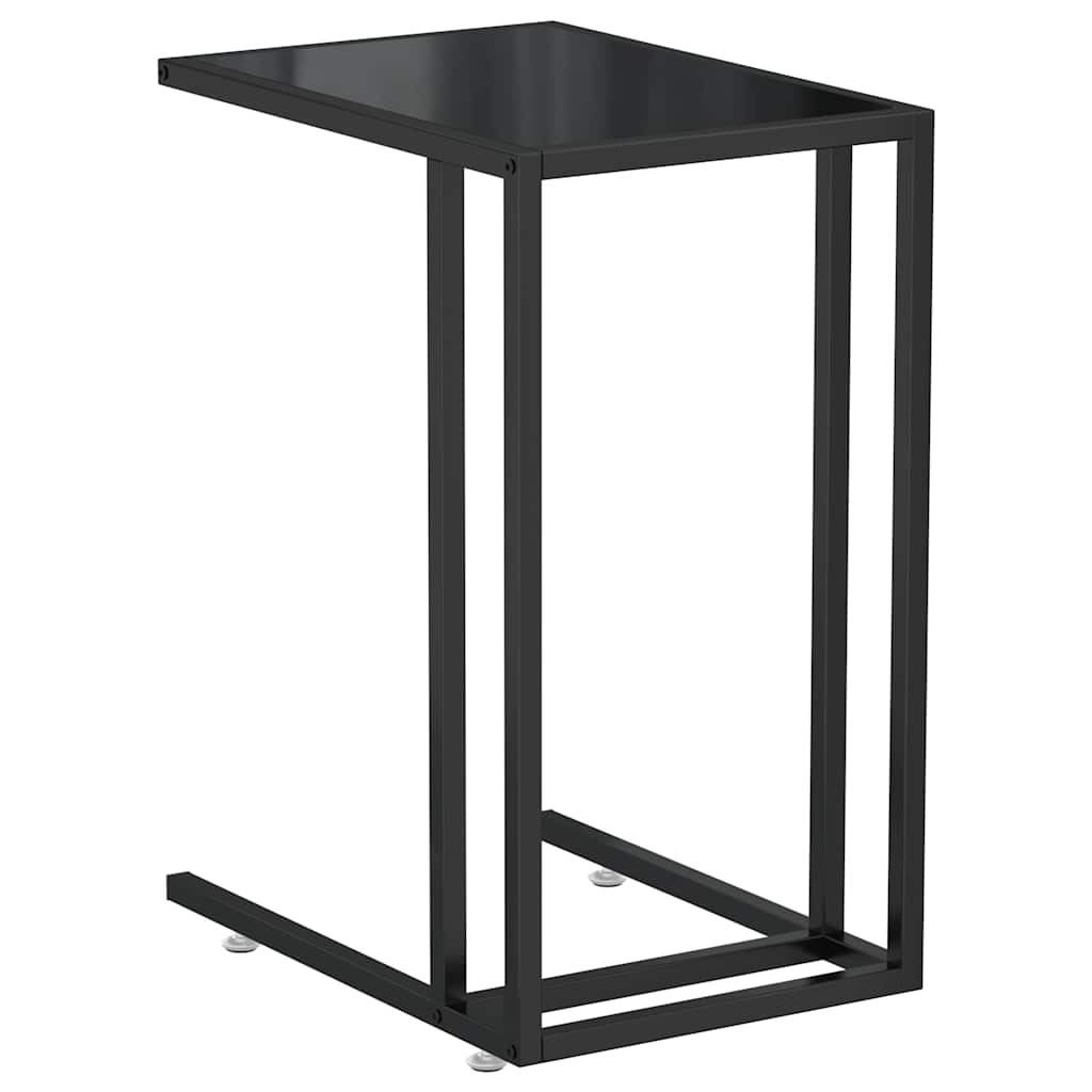 vidaXL Computer Side Table Black 50x35x65 cm Tempered Glass 2