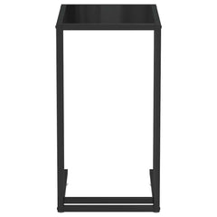 vidaXL Computer Side Table Black 50x35x65 cm Tempered Glass 3