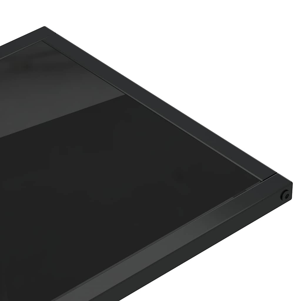 vidaXL Computer Side Table Black 50x35x65 cm Tempered Glass 5