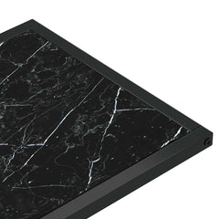 vidaXL Computer Side Table Black Marble 50x35x65 cm Tempered Glass 5