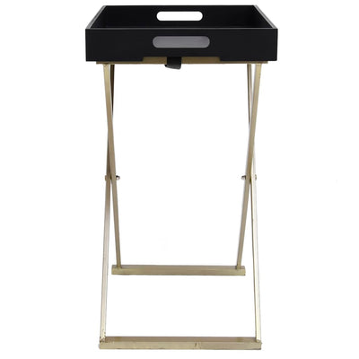 Folding Table Gold and Black 48x34x61 cm MDF