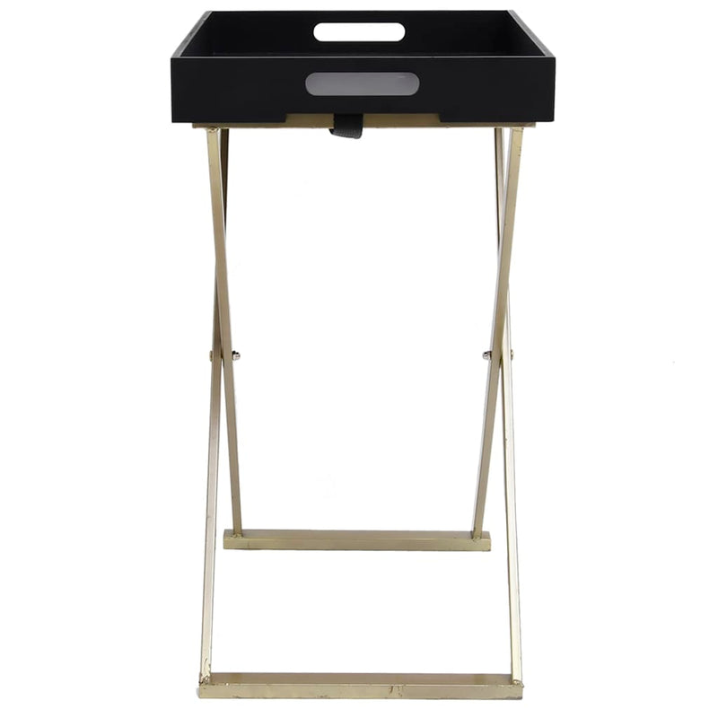 Folding Table Gold and Black 48x34x61 cm MDF