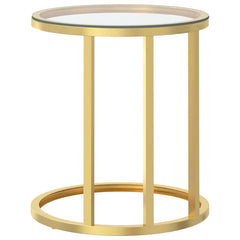 vidaXL Side Table | Gold and Transparent | Tempered glass, powder-coated iron 4