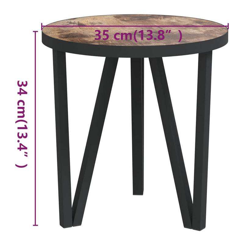 Tea Table Black and Yellow Ø35 cm MDF