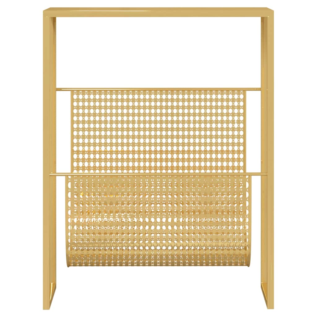 vidaXL Magazine Rack | Gold | Steel | Medium | Storage | Magazine Rack 3