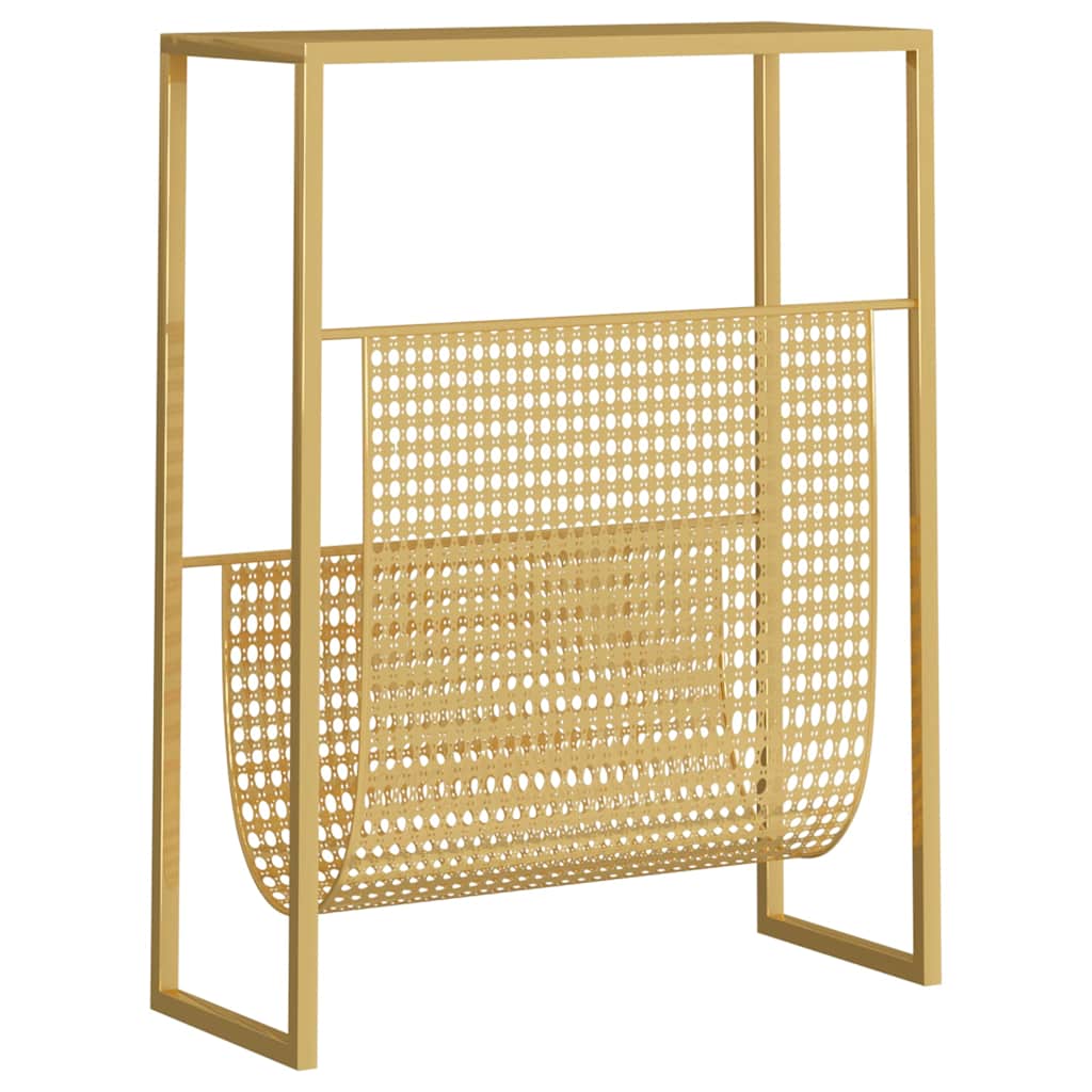 vidaXL Magazine Rack | Gold | Steel | Medium | Storage | Magazine Rack 5