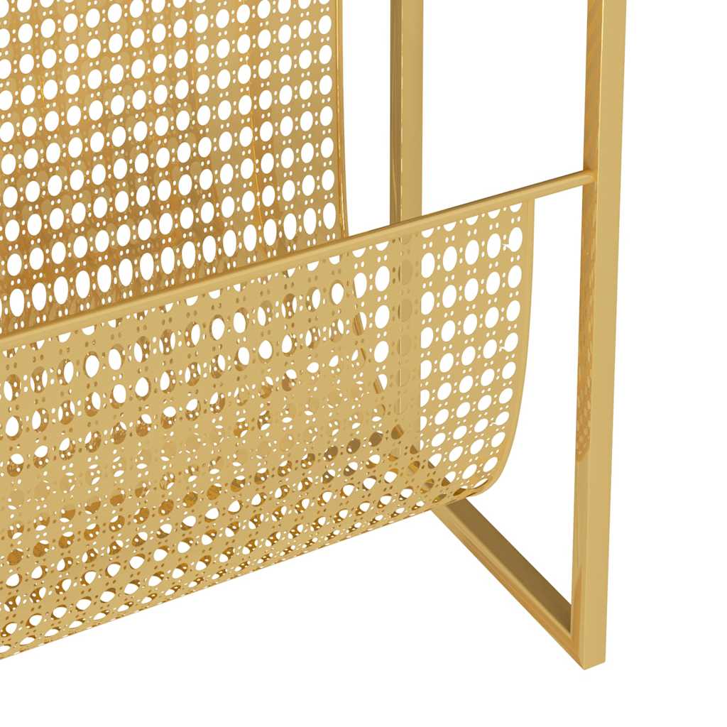 vidaXL Magazine Rack | Gold | Steel | Medium | Storage | Magazine Rack 6