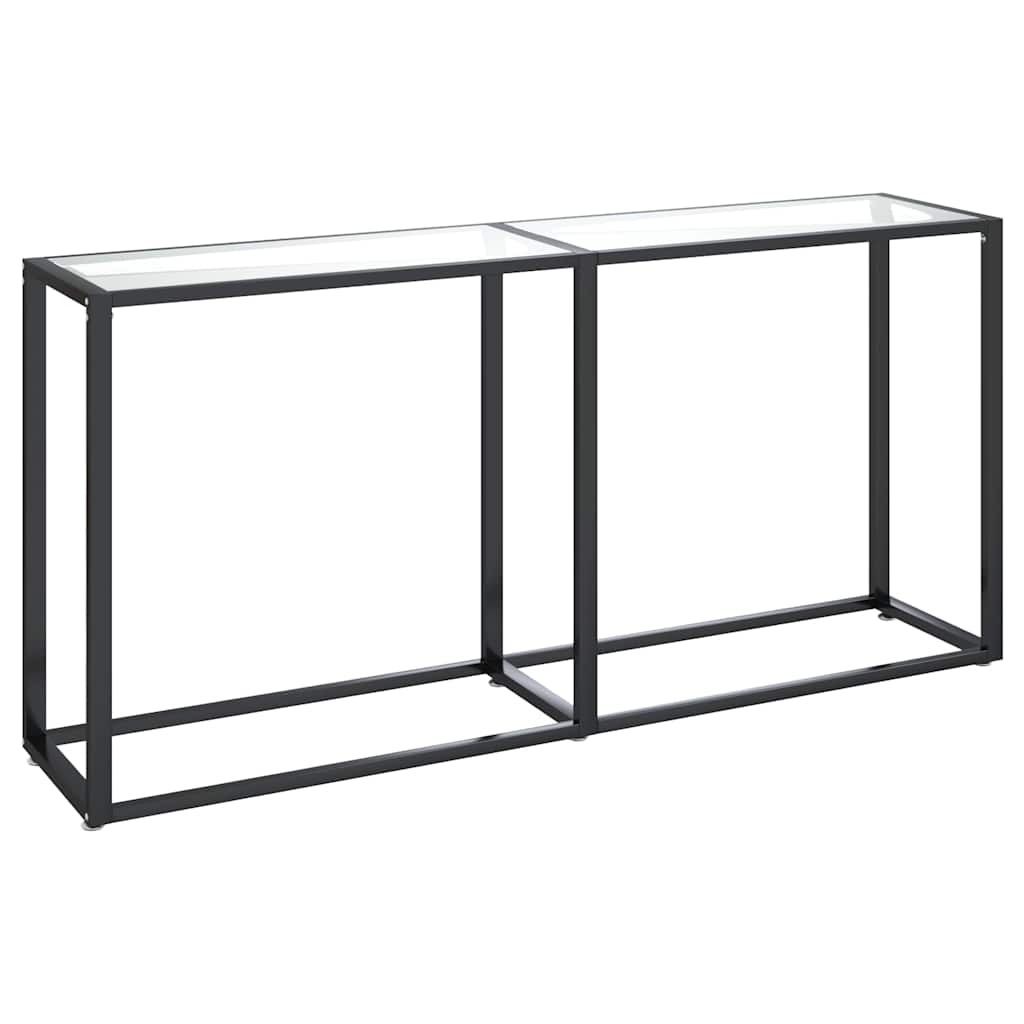 vidaXL Console Table | Transparent | Tempered glass, powder-coated steel 2