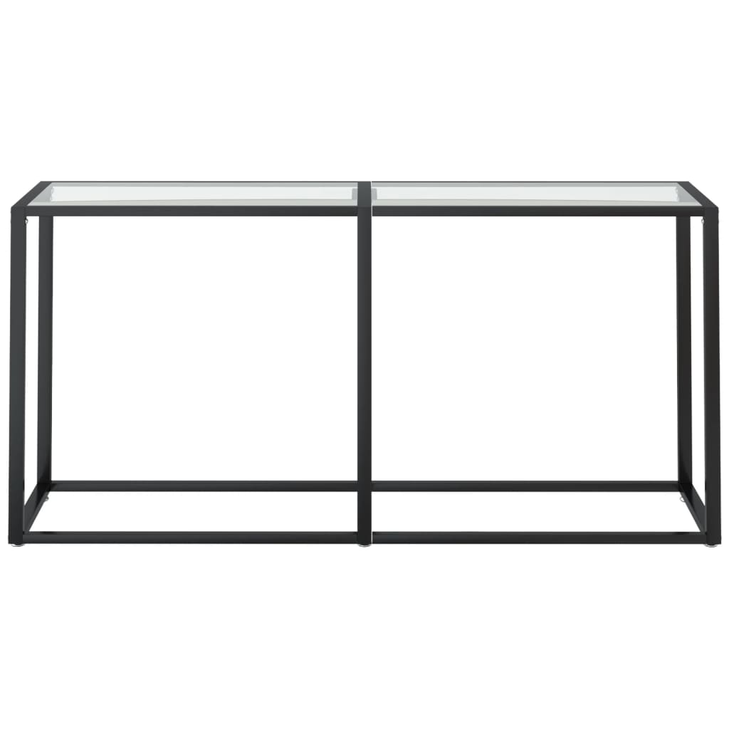 vidaXL Console Table | Transparent | Tempered glass, powder-coated steel 3
