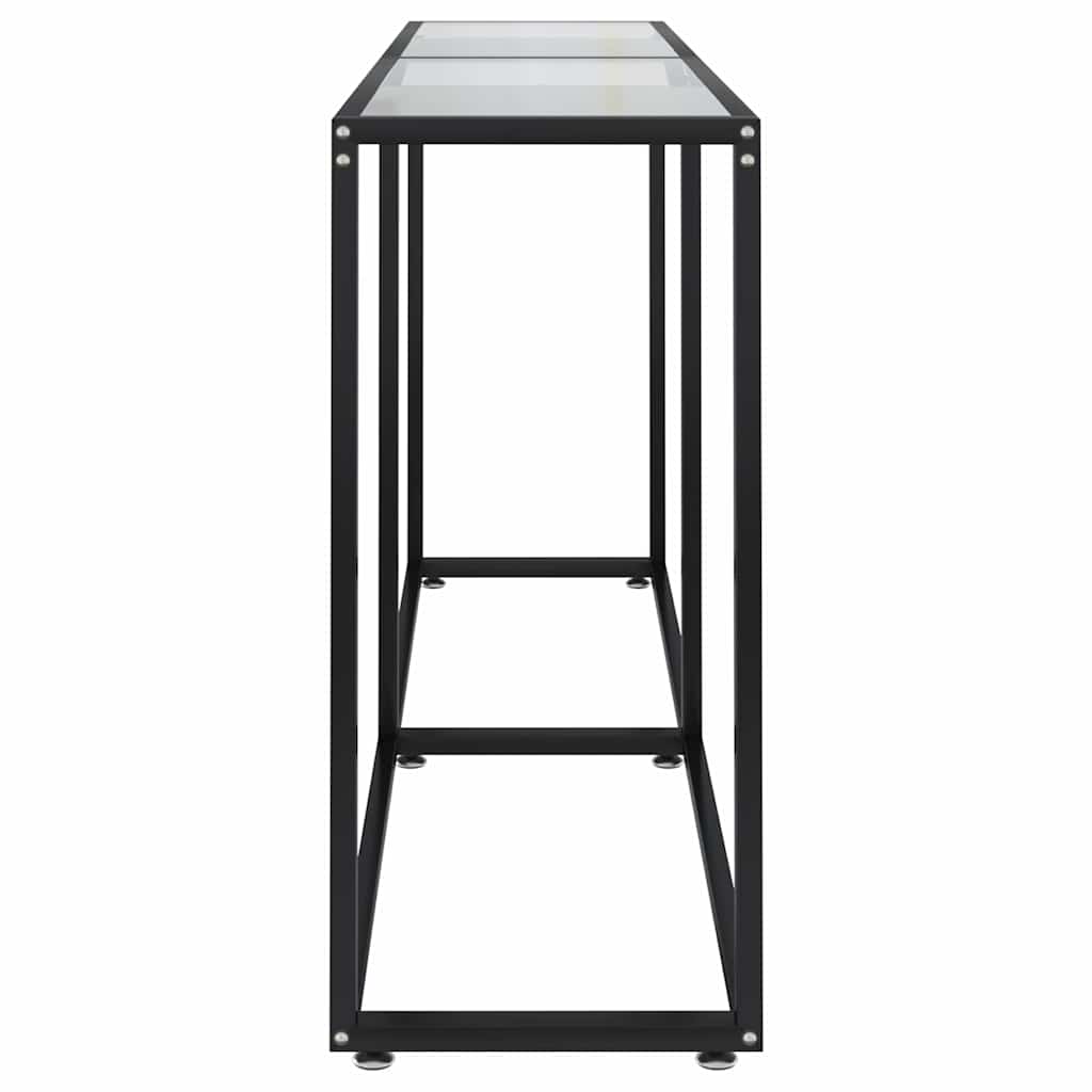 vidaXL Console Table | Transparent | Tempered glass, powder-coated steel 4