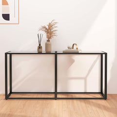 vidaXL Console Table | Transparent | Tempered glass, powder-coated steel 1