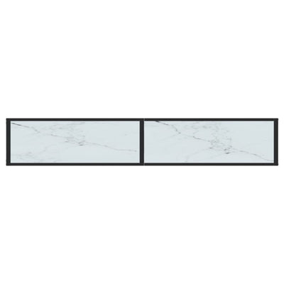 Console Table White Marble 200x35x75.5cm Tempered Glass