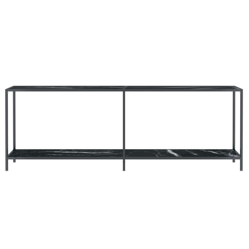 Console Table Black 220x35x75.5 cm Tempered Glass