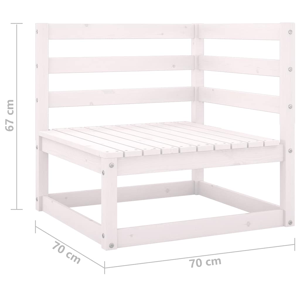 vidaXL Garden 2-Seater Sofa White Solid Pinewood 6