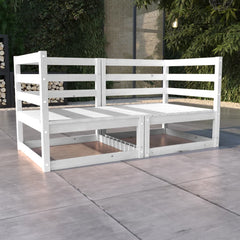 vidaXL Garden 2-Seater Sofa White Solid Pinewood 1