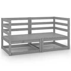 vidaXL Garden 2-Seater Sofa Grey Solid Pinewood 2