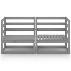 vidaXL Garden 2-Seater Sofa Grey Solid Pinewood 3