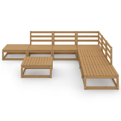 8 Piece Garden Lounge Set Honey Brown Solid Wood Pine