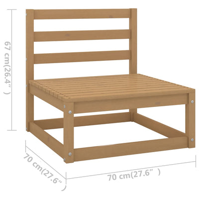 Conjunto de salón de jardín de 12 piezas de madera maciza de pino color marrón miel