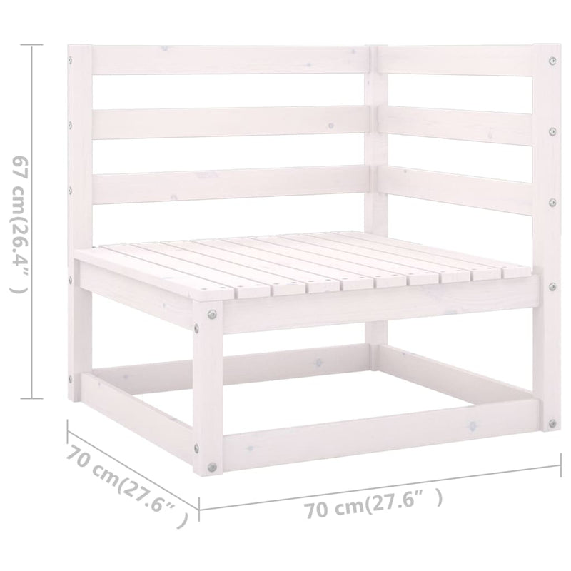 Conjunto de salón de jardín de 12 piezas de madera maciza de pino blanco