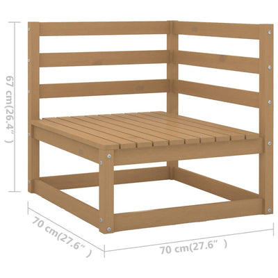 Conjunto de salón de jardín de 12 piezas de madera maciza de pino