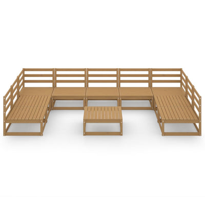 10 Piece Garden Lounge Set Solid Pinewood