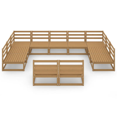 11 Piece Garden Lounge Set Solid Pinewood