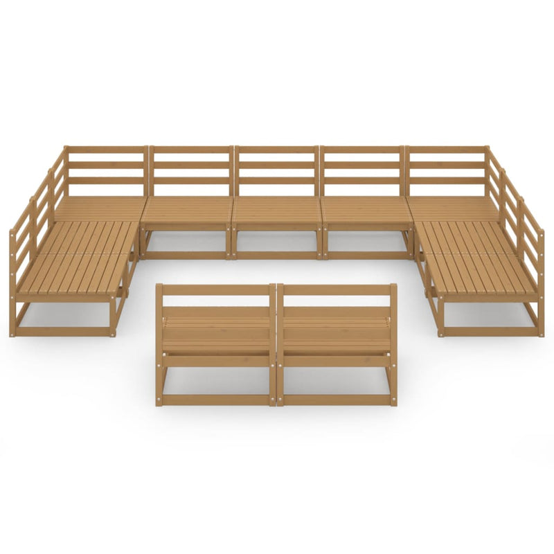 11 Piece Garden Lounge Set Solid Pinewood