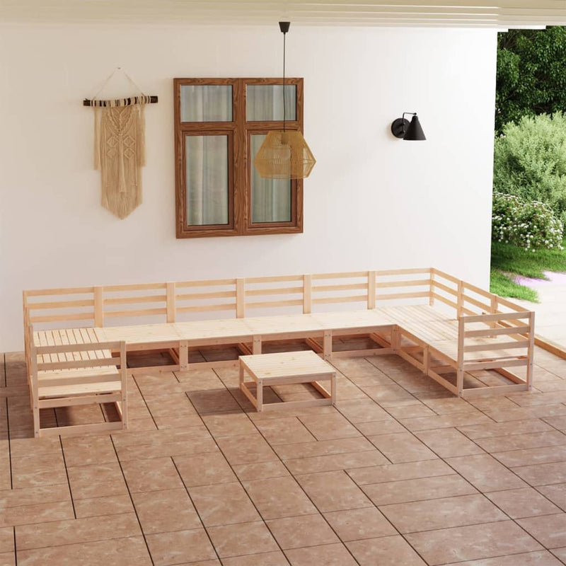 11 Piece Garden Lounge Set Solid Pinewood