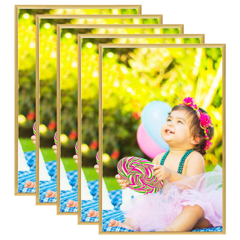 Photo Frames Collage 5 pcs for Wall or Table Gold 42x59.4cm MDF