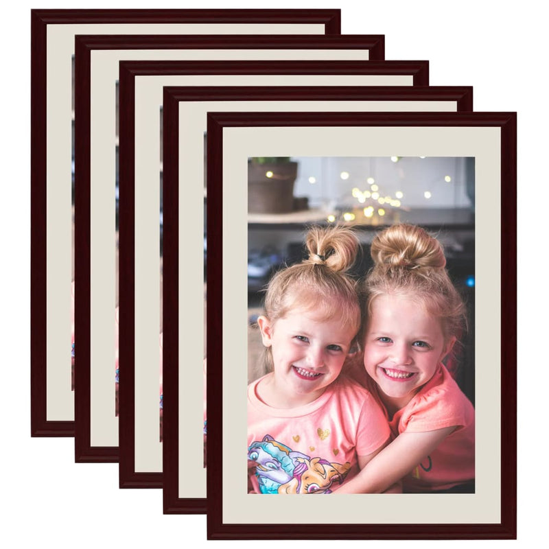 Photo Frames Collage 5 pcs for Wall or Table Dark Red 42x59.4 cm