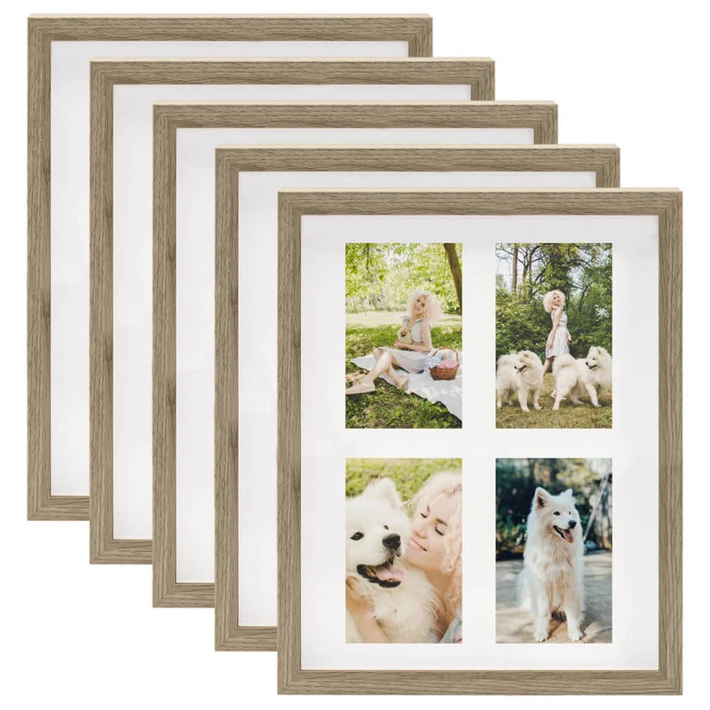 3D Box Photo Frames 5 pcs Dark Wood 28x35cm for 4x