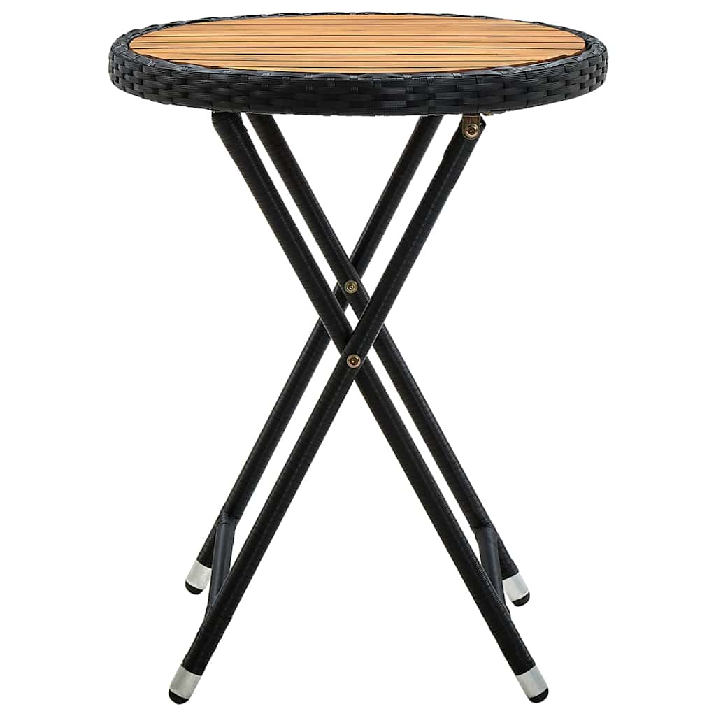 vidaXL Tea Table | Black | PE Rattan | Small | Foldable | Tea Table | Round 2