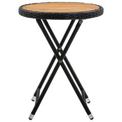 vidaXL Tea Table | Black | PE Rattan | Small | Foldable | Tea Table | Round 2