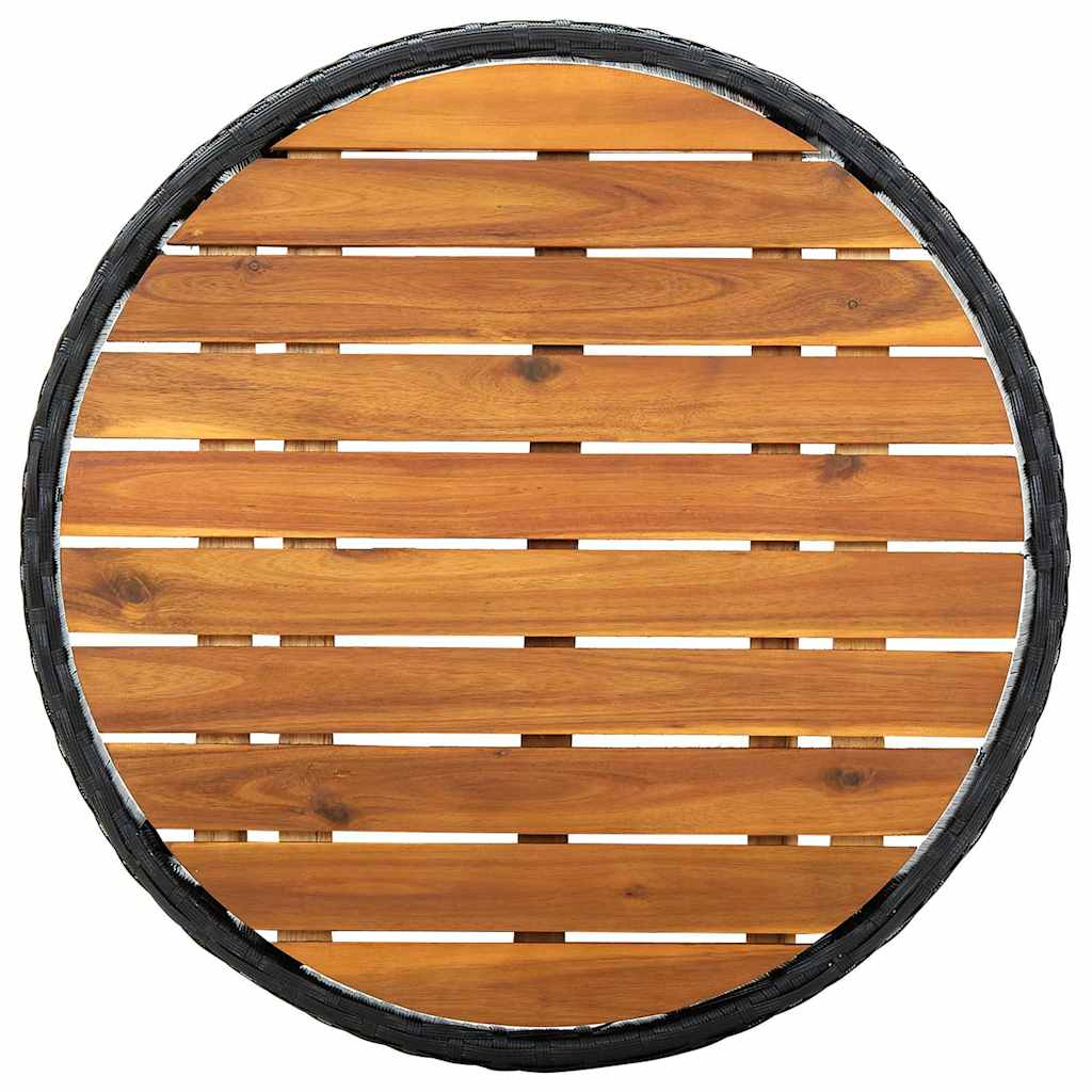 vidaXL Tea Table | Black | PE Rattan | Small | Foldable | Tea Table | Round 5