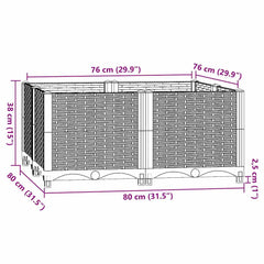 316525 vidaXL Raised Bed 80x80x38 cm Polypropylene 6