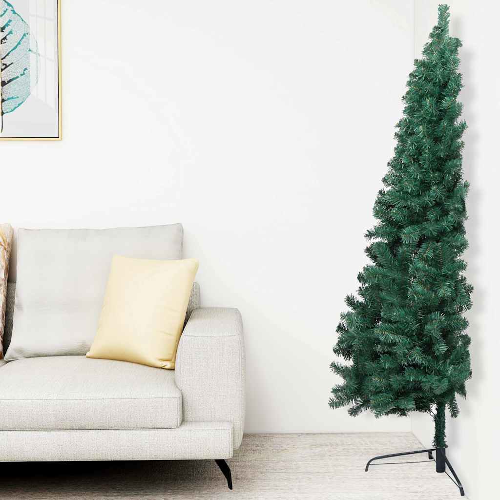 vidaXL Artificial Half Pre-lit Christmas Tree with Ball Set Green 240 cm 2