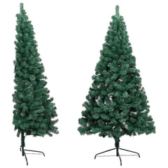 vidaXL Artificial Half Pre-lit Christmas Tree with Ball Set Green 240 cm 3