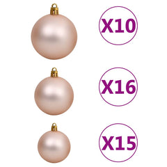 Artificial Pre-lit Christmas Tree Ball White rose