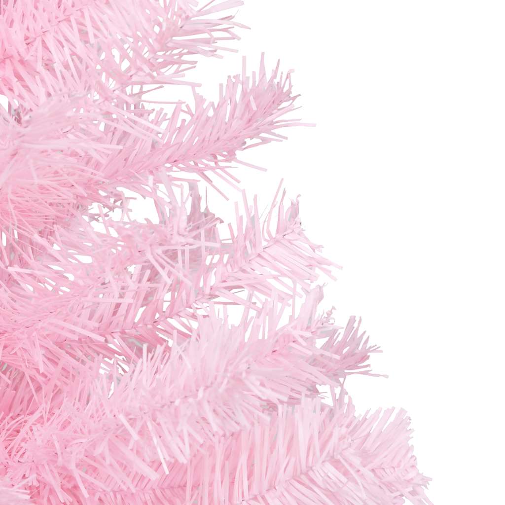 vidaXL Artificial Pre-lit Christmas Tree with Ball Set Pink 150 cm PVC 5