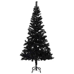 vidaXL Artificial Pre-lit Christmas Tree with Ball Set Black 150 cm PVC 2