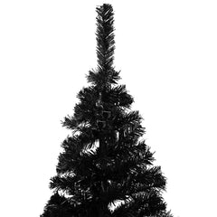 vidaXL Artificial Pre-lit Christmas Tree with Ball Set Black 150 cm PVC 3