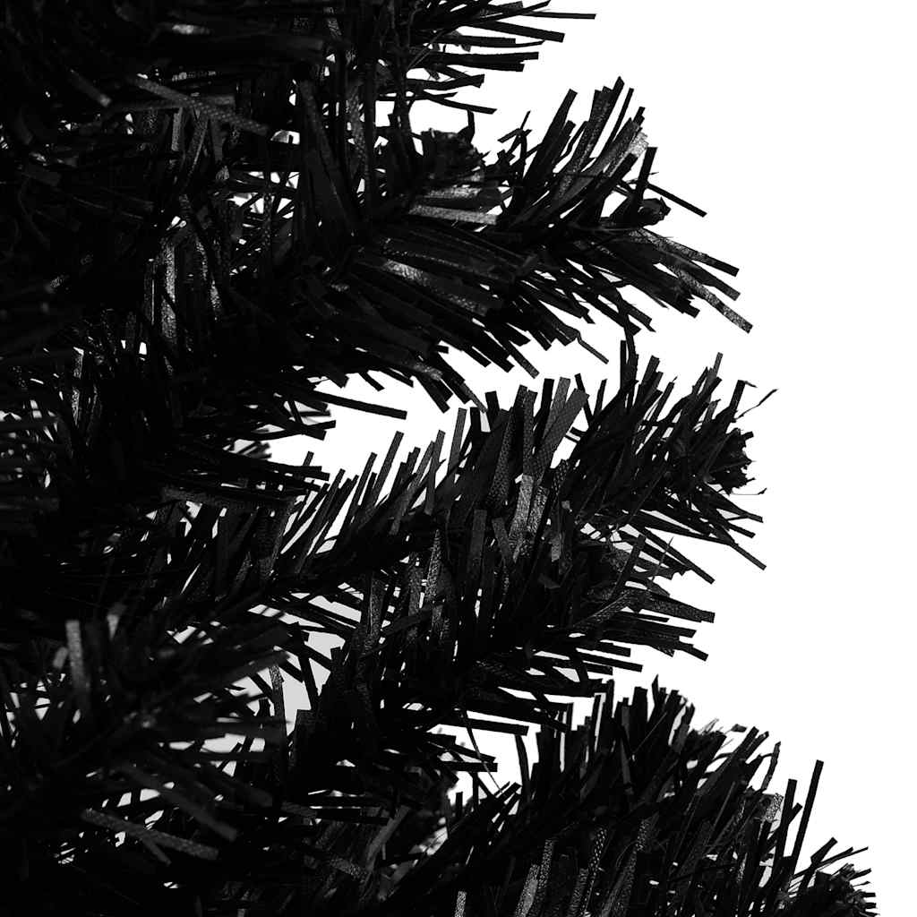 vidaXL Artificial Pre-lit Christmas Tree with Ball Set Black 150 cm PVC 5
