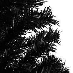 vidaXL Artificial Pre-lit Christmas Tree with Ball Set Black 150 cm PVC 5